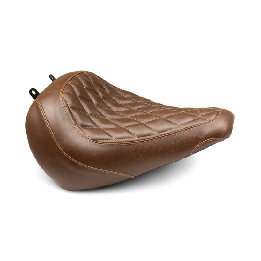Mustang Motorcycle 83023 Mustang 18-21 Harley Fat Boy Wide Tripper Solo Seat Diamond Stitch - Brown