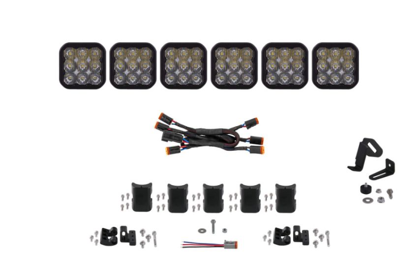 Diode Dynamics DD7256 SS5 Pro Universal CrossLink 6-Pod Lightbar - White Driving