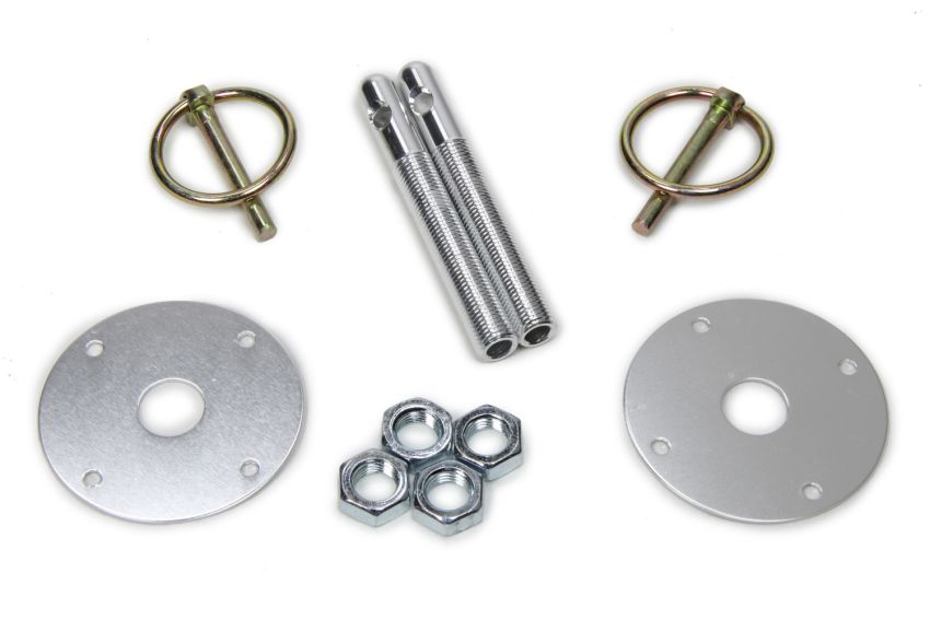 FIVESTAR FIV10001-34033 Hood Pin Kit  3/8in Alum Silver 2-pack