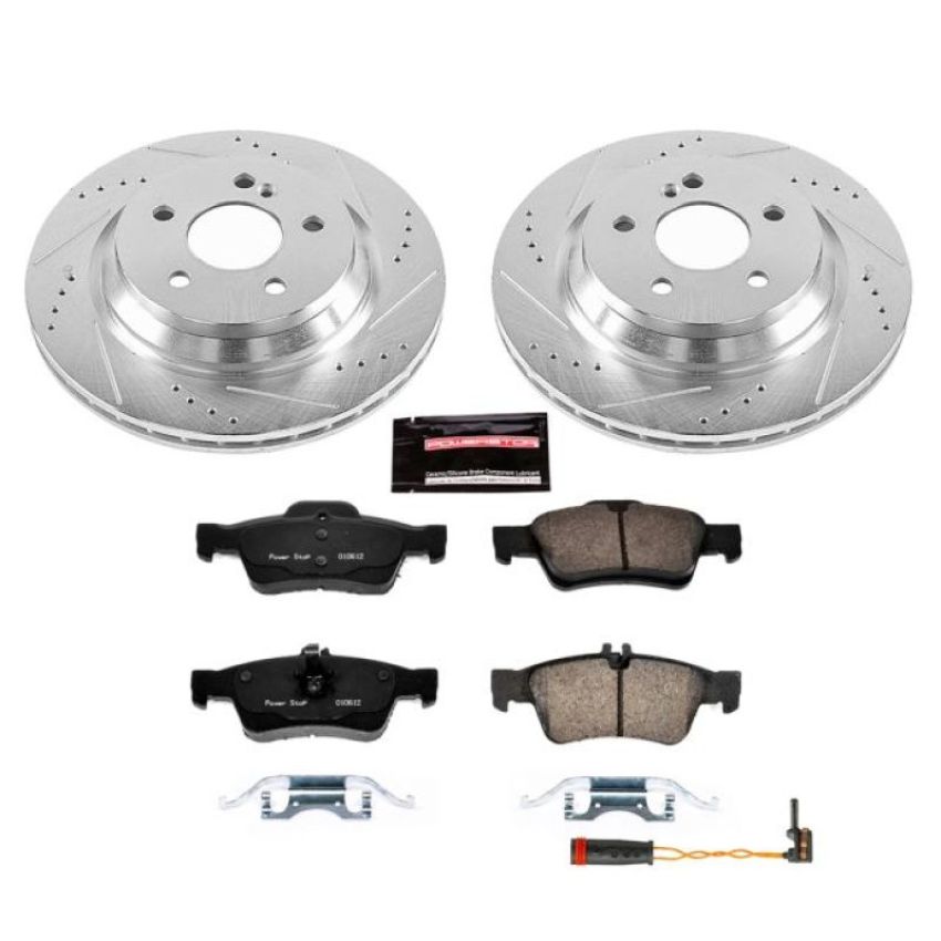 PowerStop K6569 Z23 Daily Driver Carbon-Fiber Ceramic Brake Pad and Drilled & Slotted Rotor Kit