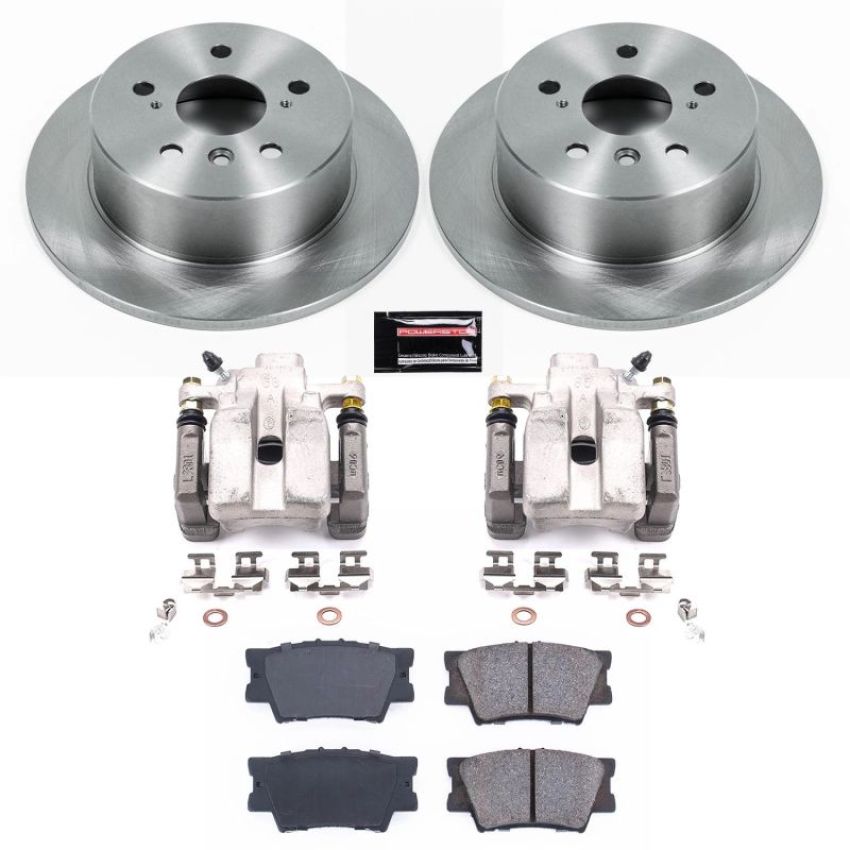 PowerStop KCOE6520 OE Stock Replacement Low-Dust Ceramic Brake Pad, Rotor and Caliper Kit