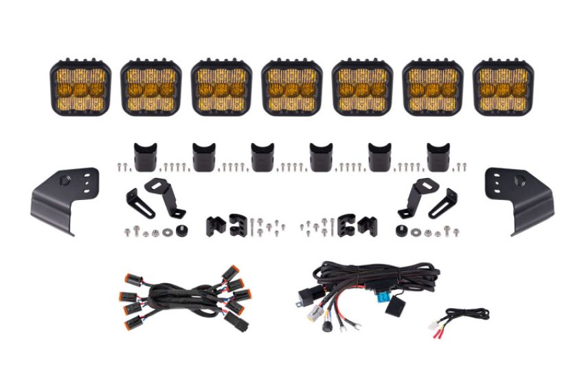 Diode Dynamics DD7265 Bronco SS5 Pro CrossLink Windshield - Yellow Combo Lightbar Kit