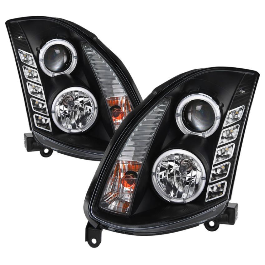 SPYDER 5011060 Projector Headlights - LED Halo - DRL - Black