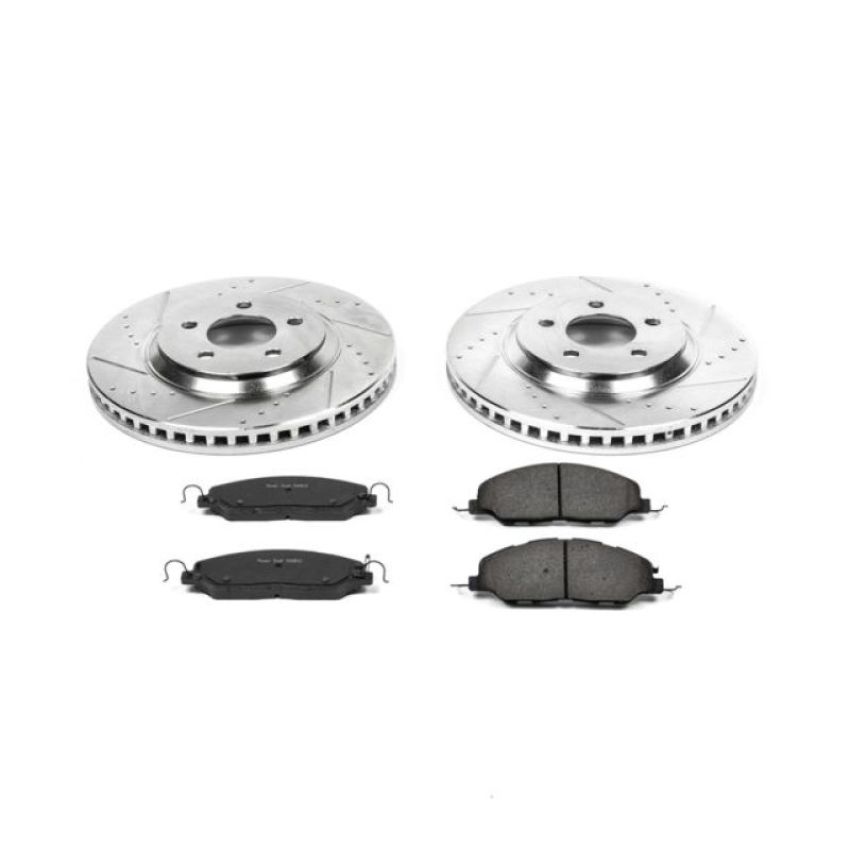 PowerStop K5407 Z23 Daily Driver Carbon-Fiber Ceramic Brake Pad and Drilled & Slotted Rotor Kit