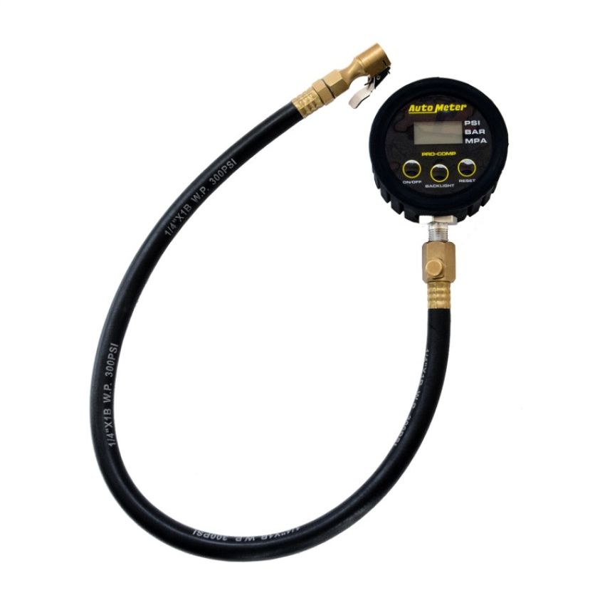 AutoMeter 2163 GAUGE, TIRE PRESS, 0-50PSI, RACE DIGITAL, BACKLIT W/MEM, INCL. CASE, PRO-COMP