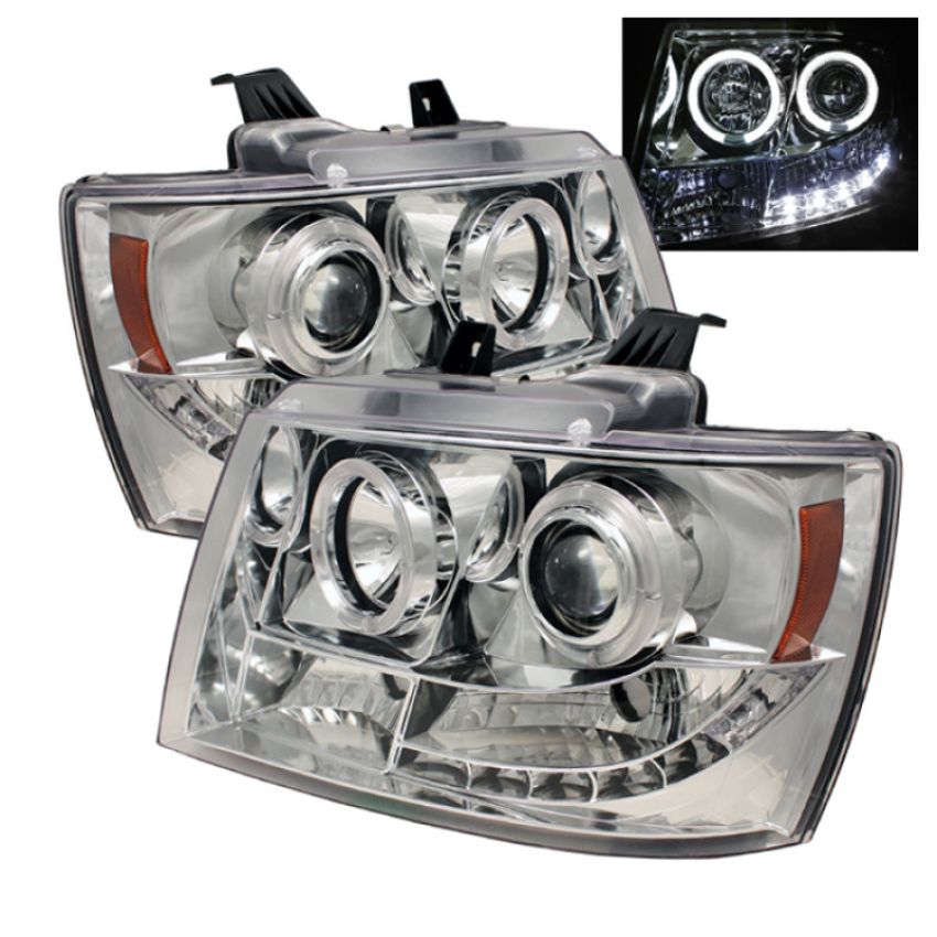 SPYDER 5009654 Projector Headlights - LED Halo - Chrome