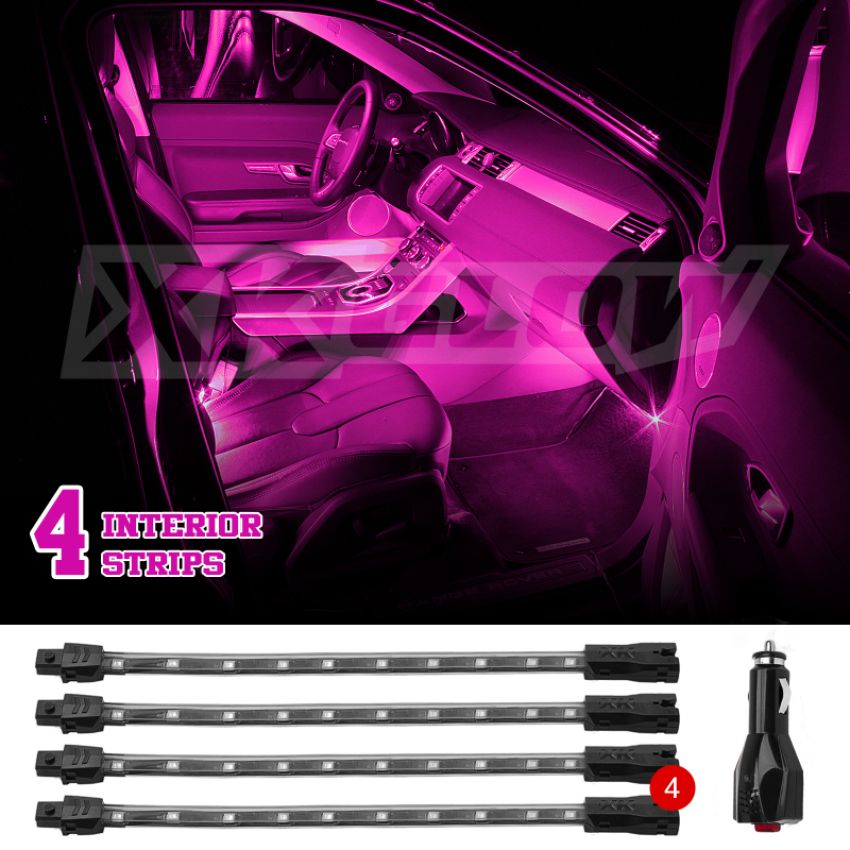 XKGLOW XK041004-P XK Glow Single Color  UnderglowLED Accent Light Car/Truck Kit Pink - 4x8In