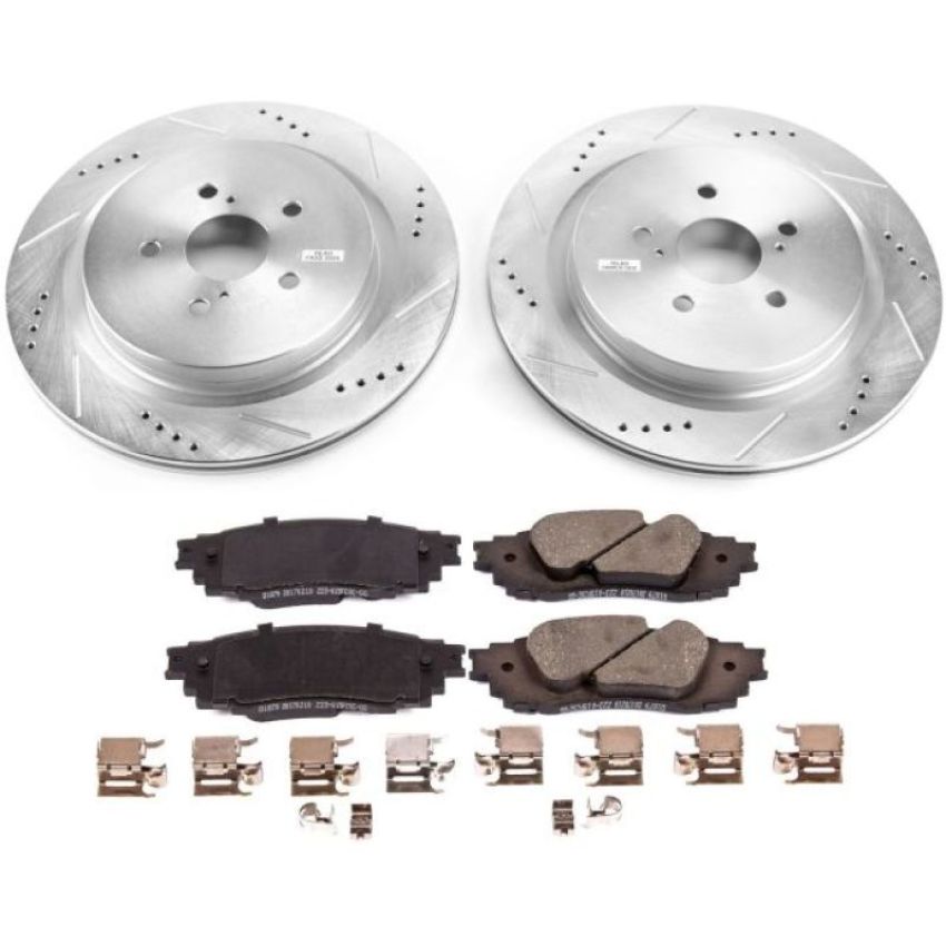 PowerStop K7740 Z23 Daily Driver Carbon-Fiber Ceramic Brake Pad and Drilled & Slotted Rotor Kit
