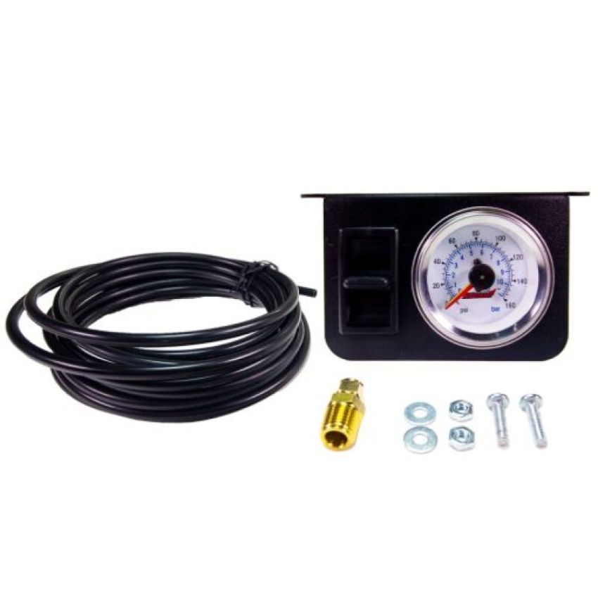 Kleinn Air Horns 1304 Kleinn Illuminated Dual Needle 160 PSI Dash Panel Gauge Kit w/ On/Off Switch