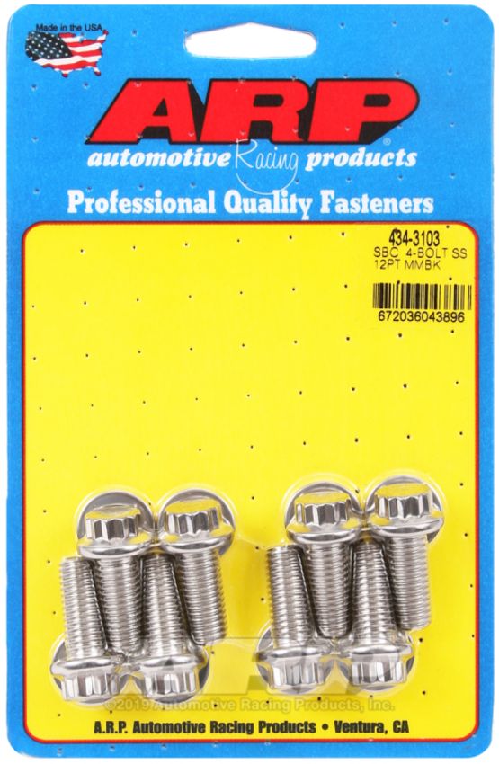 ARP 434-3103 SB Chevy 4-Bolt SS 12pt Motor Mount Bolt Kit