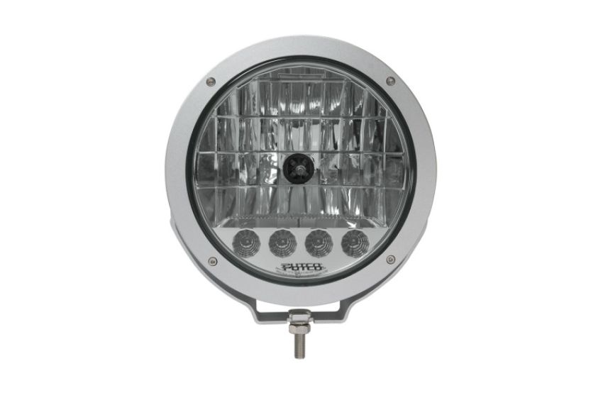 Putco 231910 HID Lamp w/4 LED DayTime Running Lights - 9in Silver Housing w/ Clear Lens HID Off Road Lamps