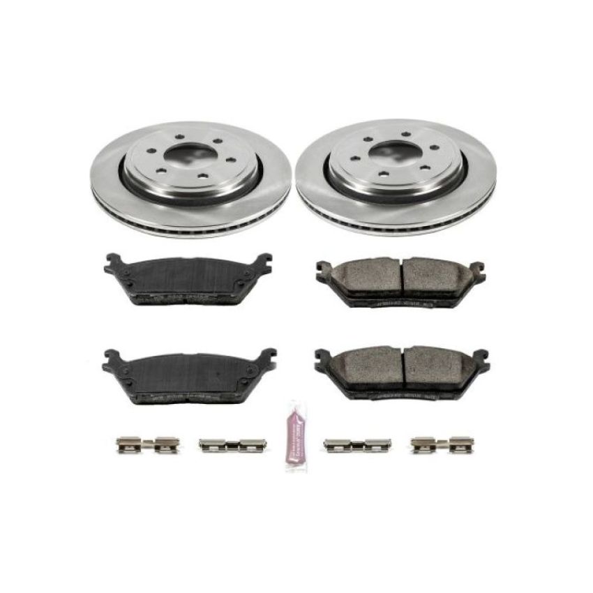 PowerStop KOE6813 OE Stock Replacement Low-Dust Ceramic Brake Pad and Rotor Kit
