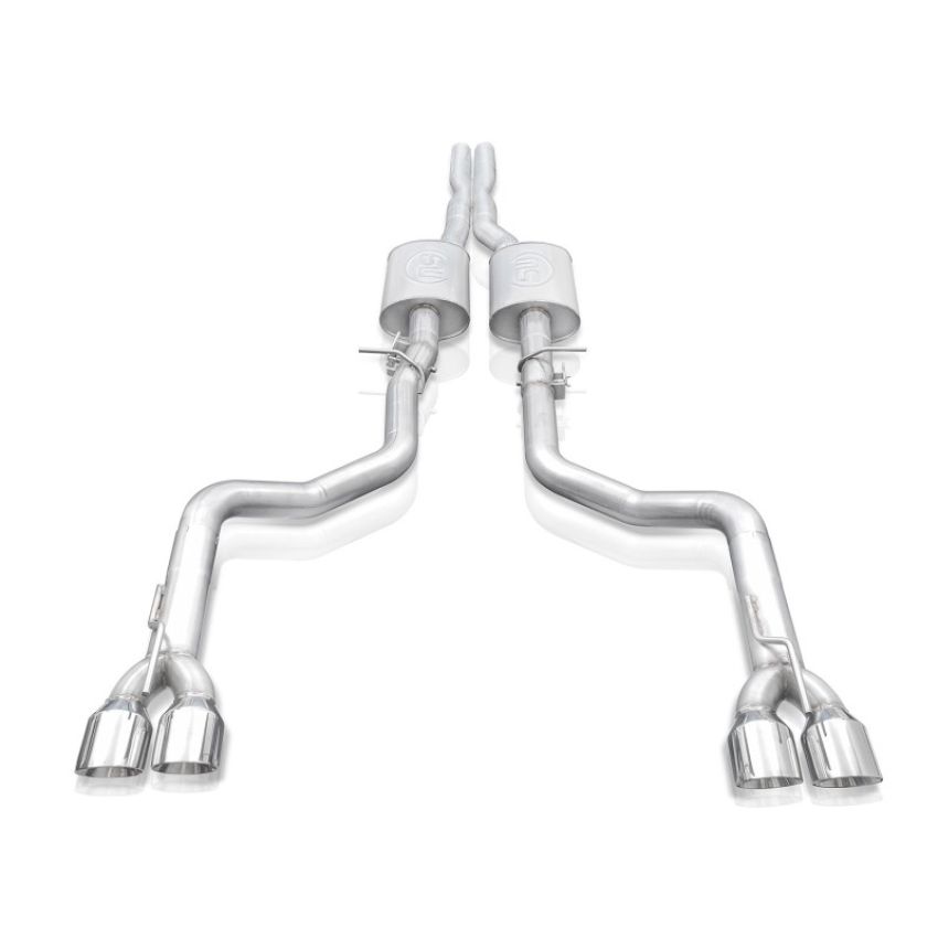 Stainless Works CHAL16CBR4 15-19 Dodge Challenger 6.2L/6.4L Hemi 3in Redline Catback X-Pipe w/4in Quad Tips