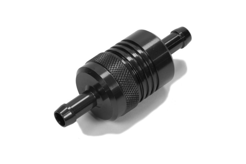 Russell Performance Black Street Fuel Filter (3in Length 1-1/8in diameter 5/16in inlet/outlet)