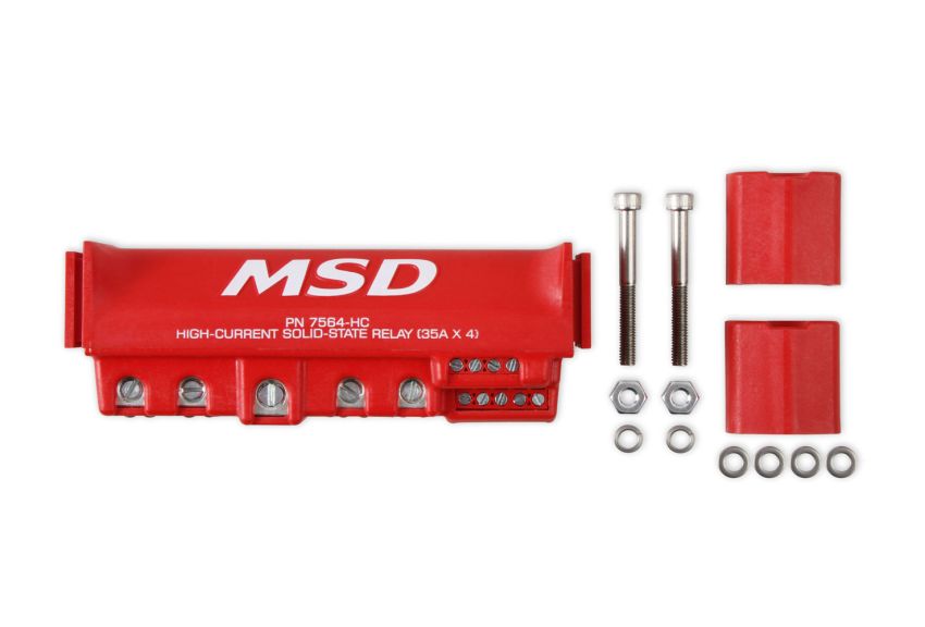 MSD IGNITION MSD7564-HC High-Current Solid State Relay 35 Amp x 4 Red