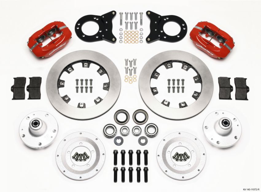 Wilwood 140-11072-R Forged Dynalite Front Kit 12.19in Red 1965-1969 Mustang Disc & Drum Spindle