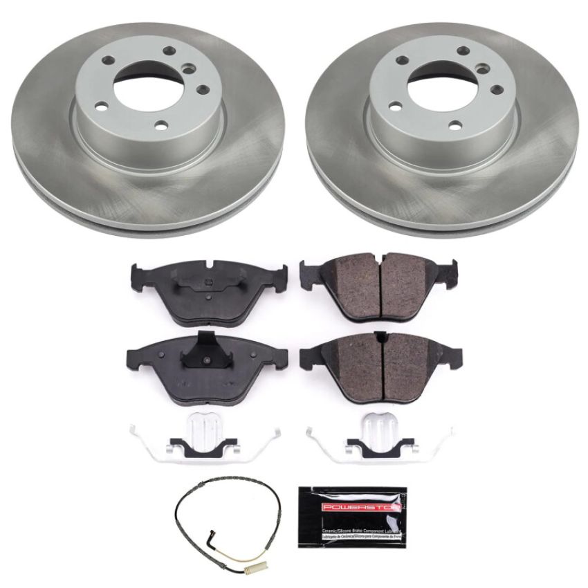 PowerStop SC4678 Semi-Coated Rotor and Low-Dust Ceramic Brake Pad Kit