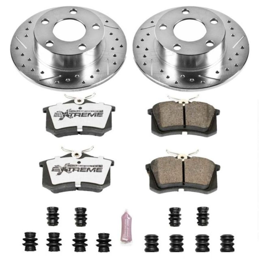 PowerStop K849-26 Z26 Street Performance Ceramic Brake Pad and Drilled & Slotted Rotor Kit