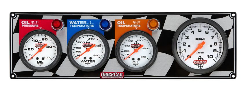 QUICKCAR RACING PRODUCTS QRP61-60413 Gauge Panel OP/WT/OT w/ Tach