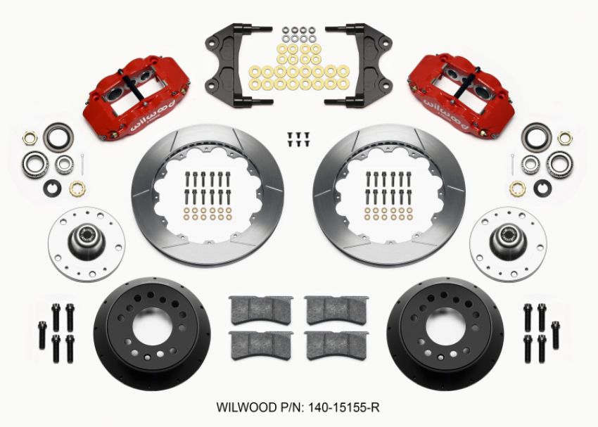 Wilwood 140-15155-R Narrow Superlite 6R Front Hub Kit 12.88in Red WWE ProSpindle (5x4.75in 5x5.00in Hub)