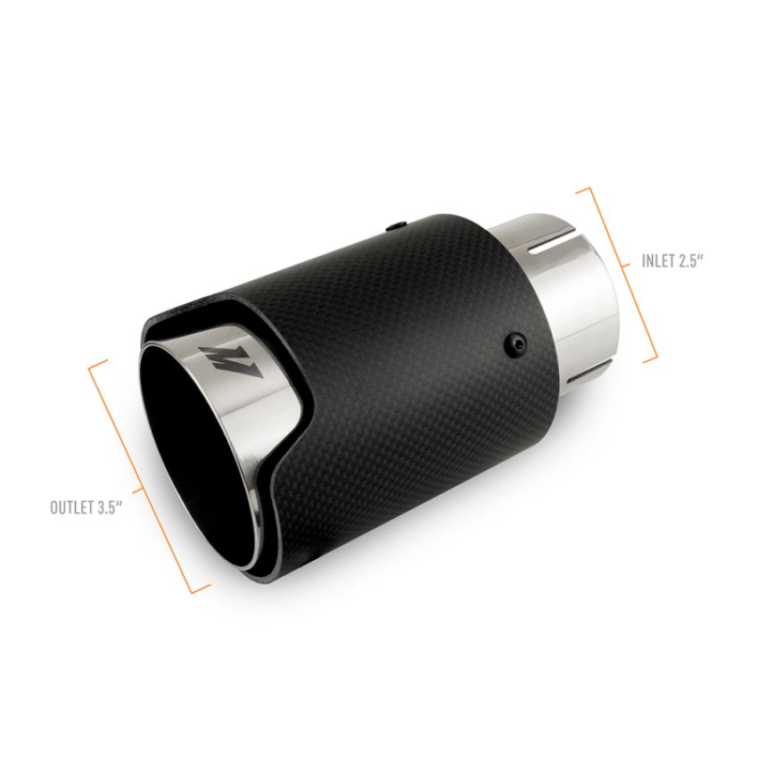 Mishimoto MMEXH-TIP-CF25P Carbon Fiber Muffler Tip 2.5in Inlet 3.5in Outlet Polished