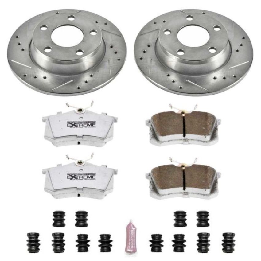 PowerStop K940-26 Z26 Street Performance Ceramic Brake Pad and Drilled & Slotted Rotor Kit