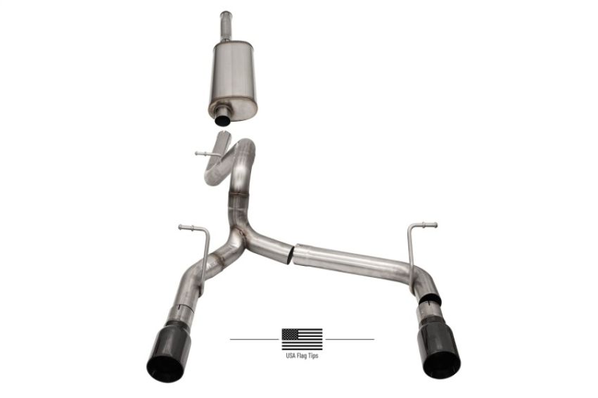 CORSA Performance 21124BLKUSA Corsa 2018-2024 Jeep Wrangler JLU 3.6L 2.75in Sport Cat-Back Exhaust w/ Black Tips