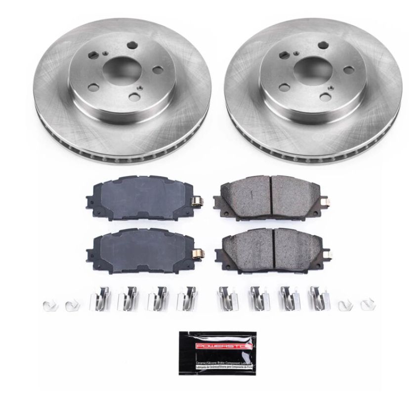 PowerStop SC7701 Semi-Coated Rotor and Low-Dust Ceramic Brake Pad Kit