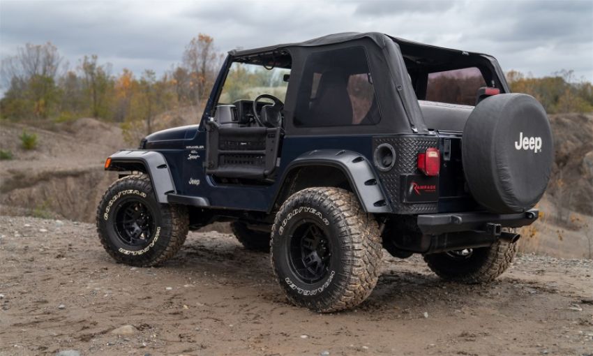 Rampage 106535 97-06 Jeep Wrangler TJ Frameless Trail Soft Top Kit - Black Diamond