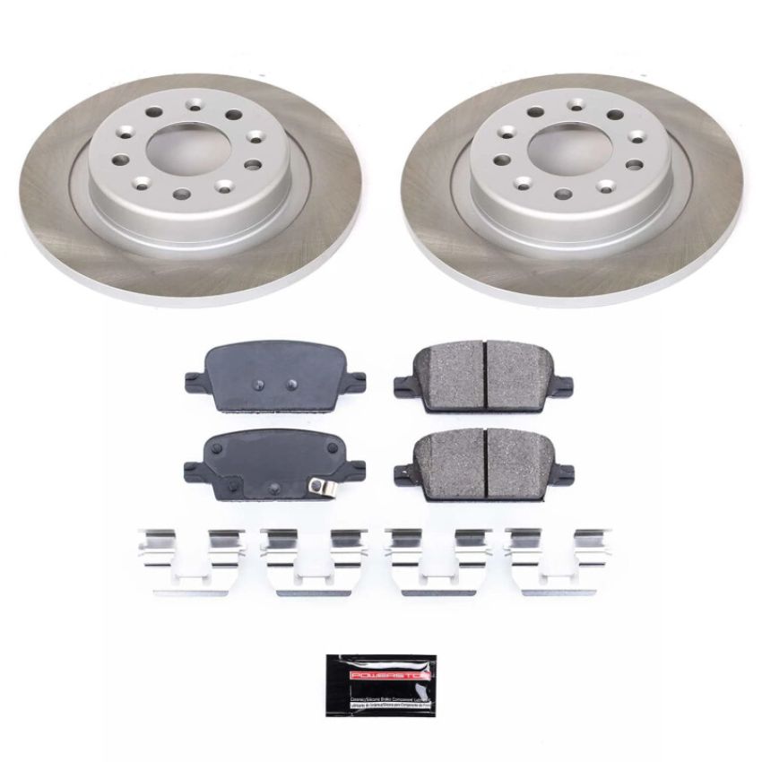 PowerStop SC7722 Semi-Coated Rotor and Low-Dust Ceramic Brake Pad Kit