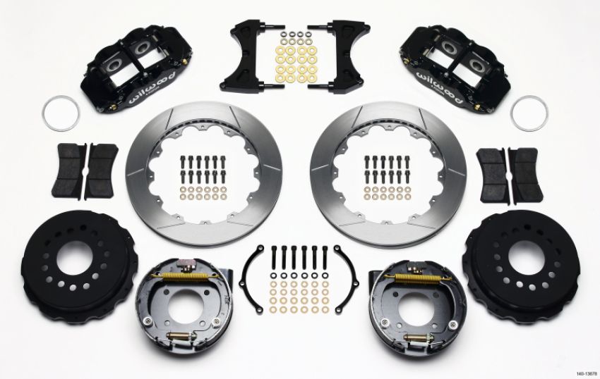 Wilwood 140-13678 Narrow Superlite 4R Rear P-Brk Kit 12.88in Chevy 12 Bolt w/ C-Clips 2.75in Off Stag Mount