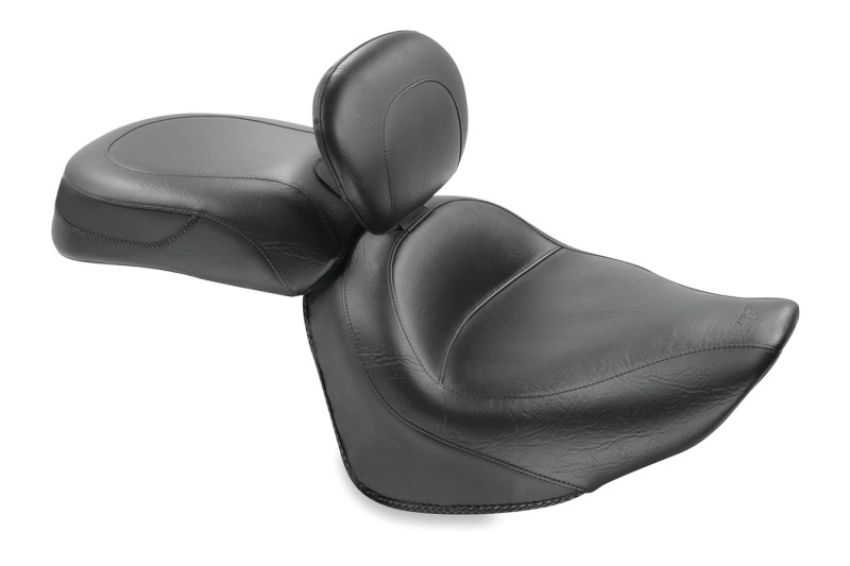 Mustang Motorcycle 79551 Mustang 08-17 Yamaha Raider Wide Touring 2PC Seat w/Diver Backrest - Black
