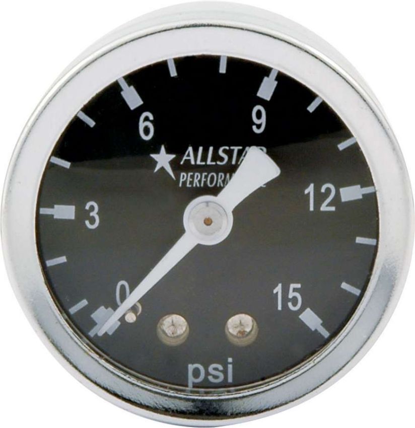 ALLSTAR PERFORMANCE ALL80200 1.5in Gauge 0-15 PSI Liquid Filled