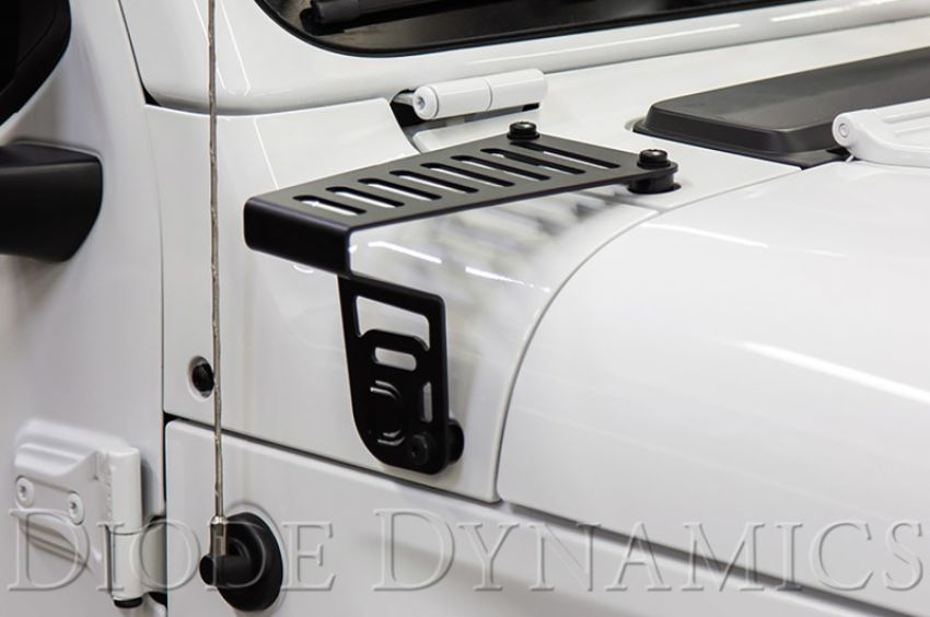 Diode Dynamics DD6093 18-21 Jeep JL Wrangler/Gladiator SS6 Cowl LED Bracket Kit - White Flood