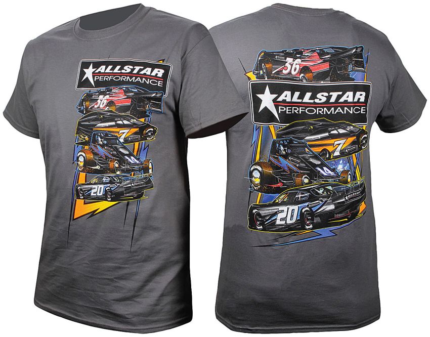 ALLSTAR PERFORMANCE ALL99901XXL T-Shirt Dark Gray Circle Track XX-Large