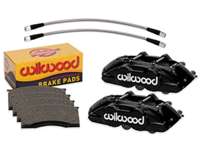 Wilwood 140-16799-BK 65-67 Ford Mustang D11 Calipers w/ Pads & Lines - Black