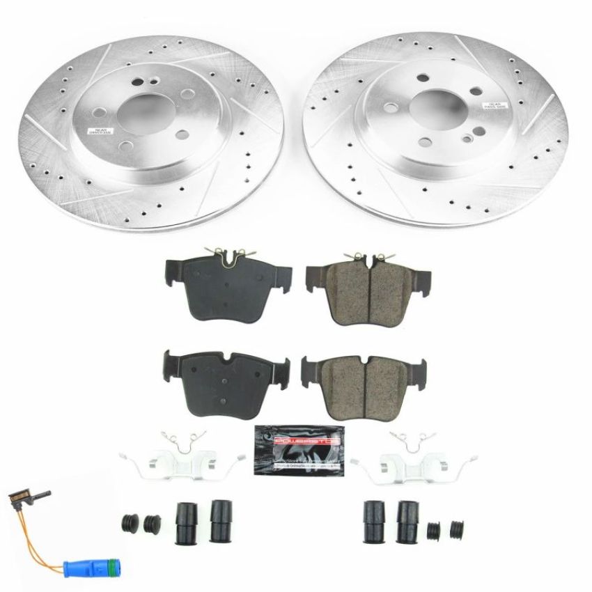 PowerStop K7990 Z23 Daily Driver Carbon-Fiber Ceramic Brake Pad and Drilled & Slotted Rotor Kit