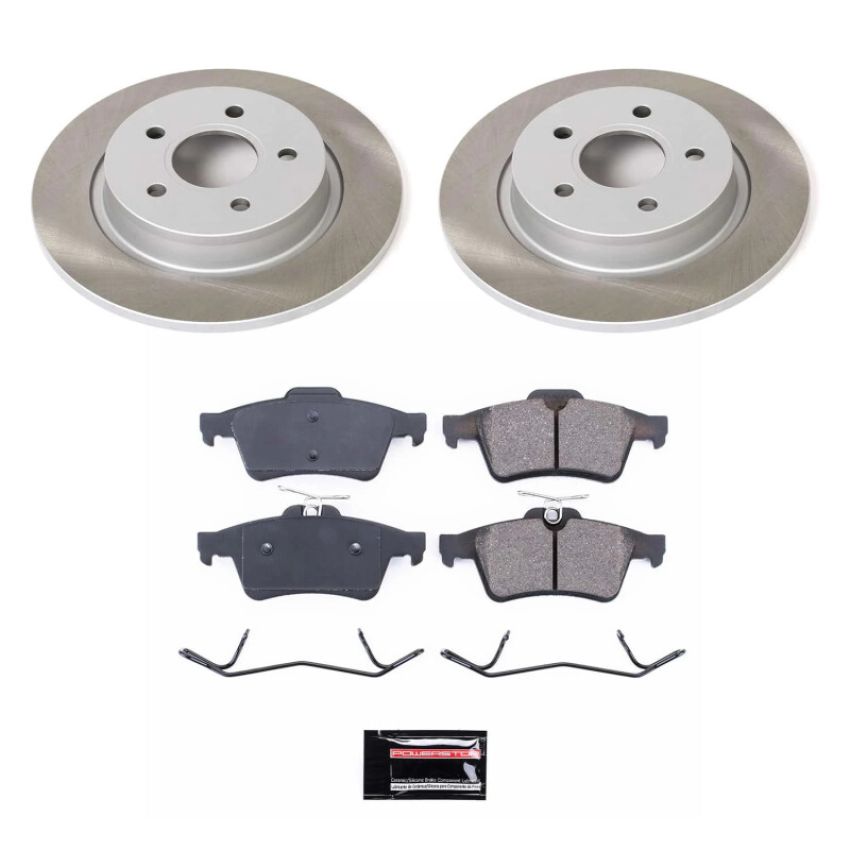 PowerStop SC4613 Semi-Coated Rotor and Low-Dust Ceramic Brake Pad Kit