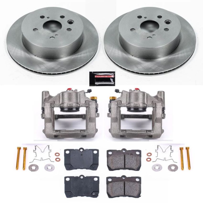 PowerStop KCOE2977A OE Stock Replacement Low-Dust Ceramic Brake Pad, Rotor and Caliper Kit