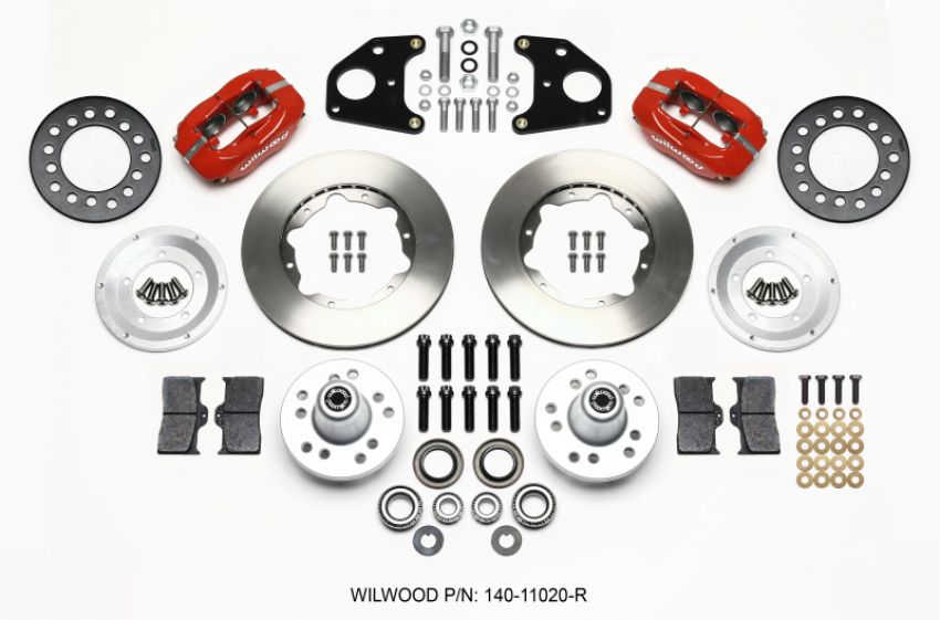 Wilwood 140-11020-R Forged Dynalite Front Kit 11.00in Red 62-72 CDP B & E Body-Drum