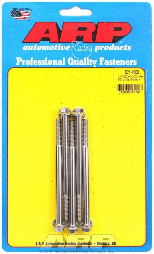 ARP ARP621-4000 S/S Bolt Kit - 6pt. (5) 1/4-20 x 4.000