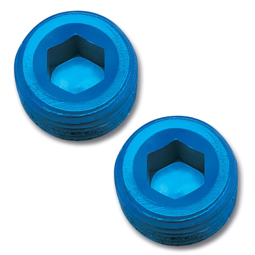 Russell Performance 3/8in Allen Socket Pipe Plug (Blue)