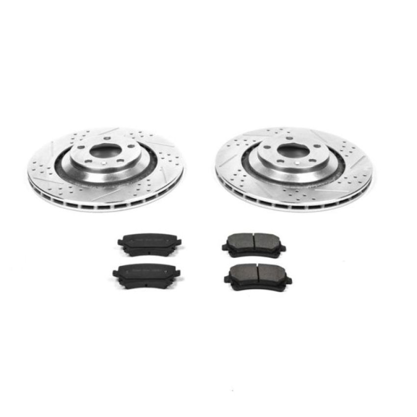 PowerStop K4567 Z23 Daily Driver Carbon-Fiber Ceramic Brake Pad and Drilled & Slotted Rotor Kit