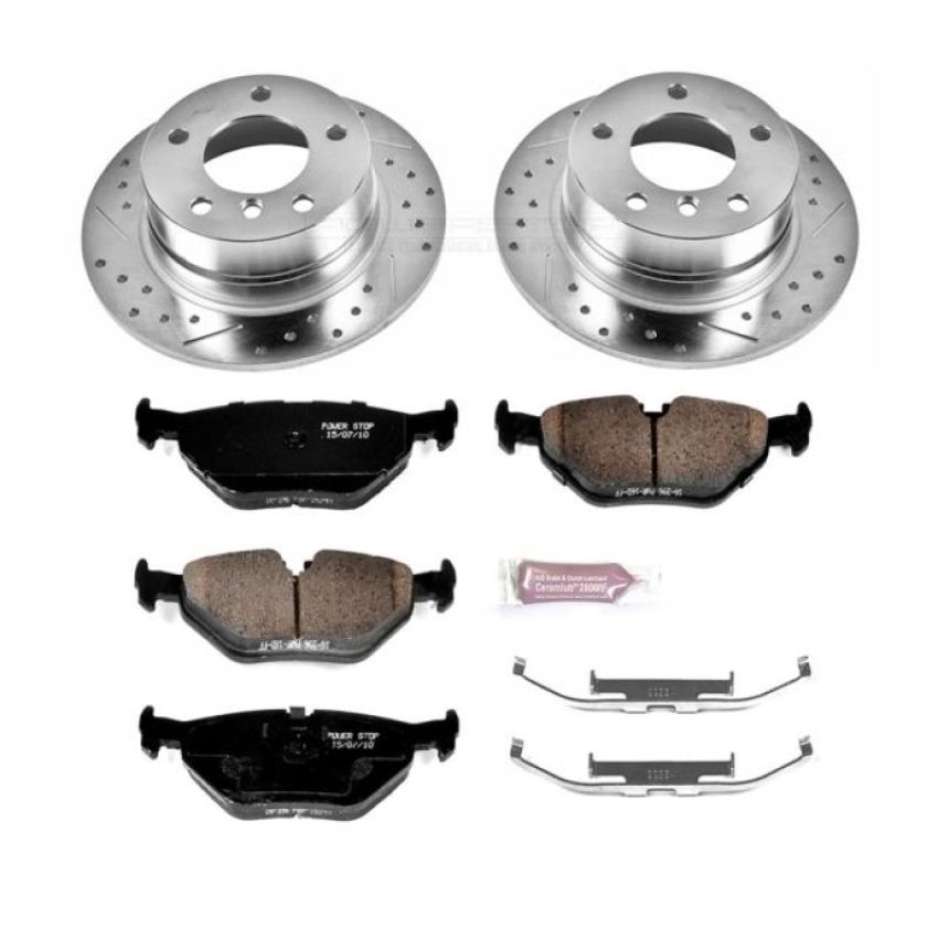 PowerStop K593 Z23 Daily Driver Carbon-Fiber Ceramic Brake Pad and Drilled & Slotted Rotor Kit