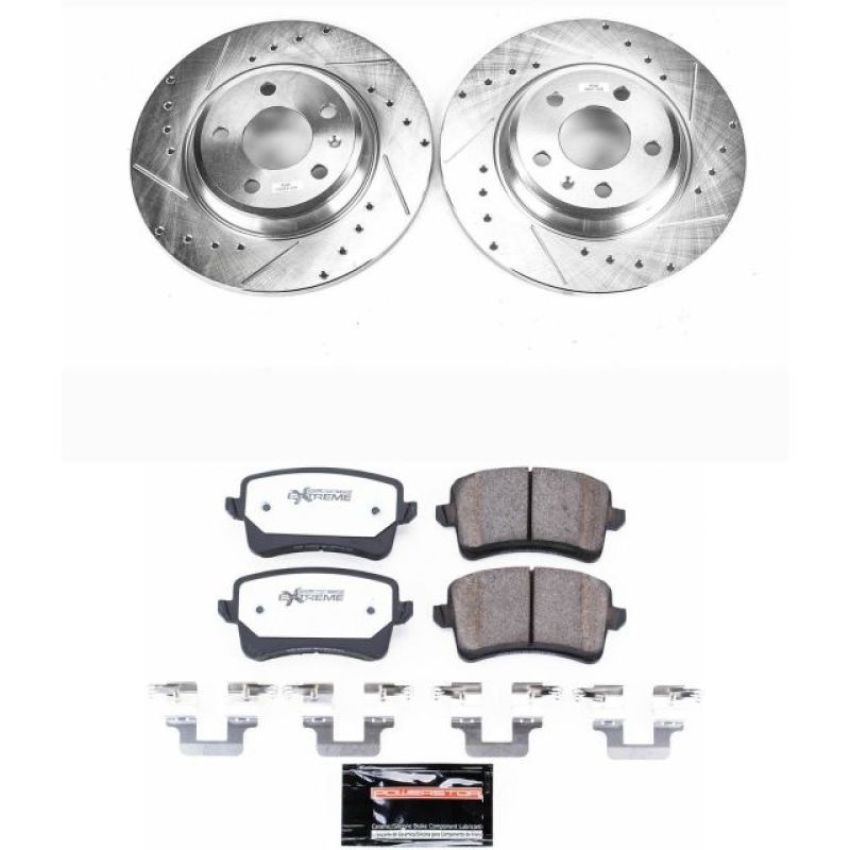 PowerStop K4745-26 Z26 Street Performance Ceramic Brake Pad and Drilled & Slotted Rotor Kit