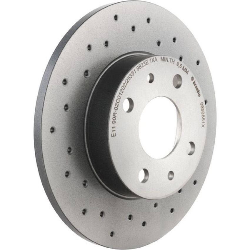 Brembo KTX0087 Brembo ceramic brake pad and Xtra solid drilled brake disc kit