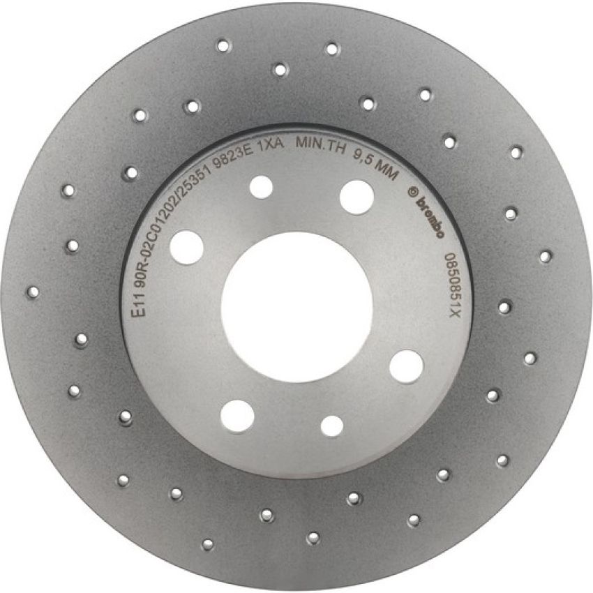 Brembo KTX0087 Brembo ceramic brake pad and Xtra solid drilled brake disc kit