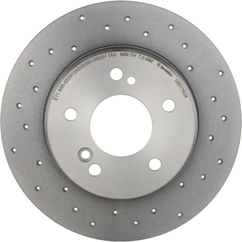 Brembo 08.5178.3X Premium UV Coated Rear Xtra Cross Drilled Brake Rotor