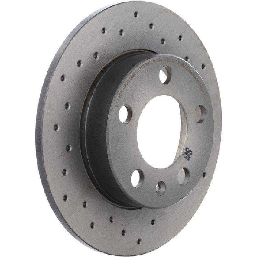 Brembo 08.7165.1X Premium UV Coated Rear Xtra Cross Drilled Brake Rotor