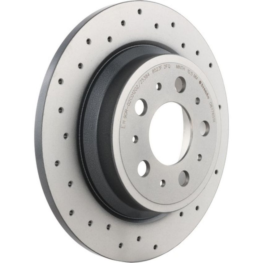 Brembo 08.7765.1X Premium UV Coated Rear Xtra Cross Drilled Brake Rotor